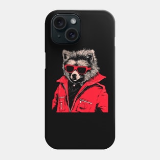 Retro 80s Red Leather Jacket Dog Illustrations - Cool & Unique Phone Case