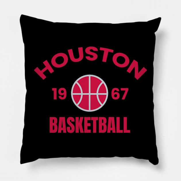 houston 1967 basketball Pillow by ALSPREYID