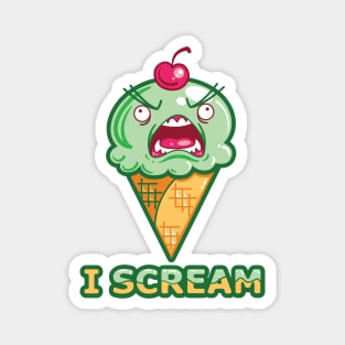 I SCREAM ~ Pistachio/Mint Magnet