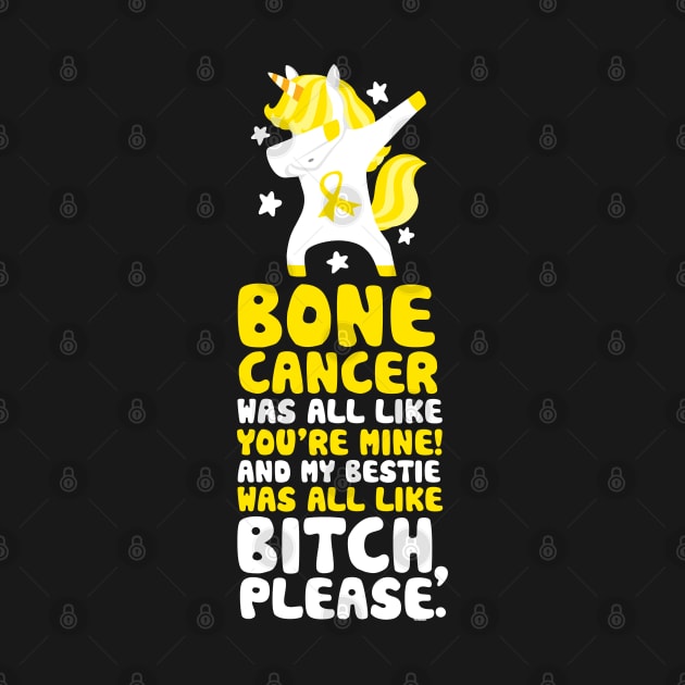 Bone Cancer My Bestie Best Friend Support Unicorn by jomadado