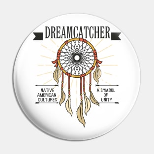 Native American Dreamcatcher Design Pin