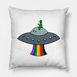 Philadelphia Rainbow Gay Pride Alien Pillow