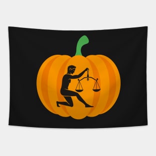 Halloween Jack O Lantern Libra Zodiac Sign Tapestry