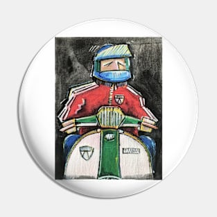 Retro Scooter, Classic Scooter, Scooterist, Scootering, Scooter Rider, Mod Art Pin