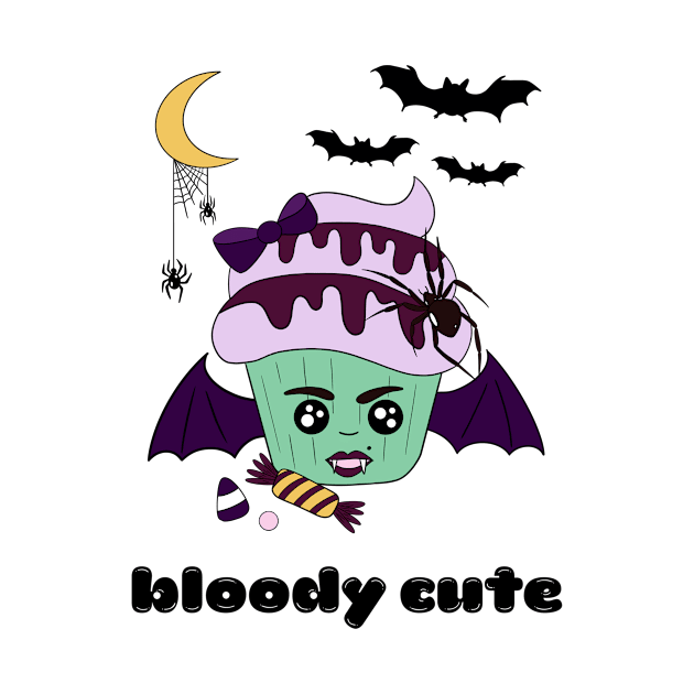 Cute and creepy Halloween bat cup cake - bloody cute by Cute_but_crazy_designs