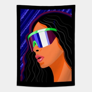 Beautiful brunette girl in sunglasses Tapestry