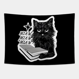 Cat Miaw: Playful and Cute Cat Design Tapestry