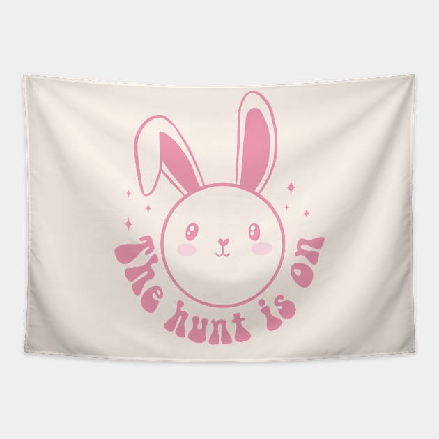 The hunt is on cute easter egg hunt Tapestry by Yarafantasyart