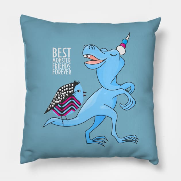 Best Monsters Friends Forever Pillow by tatadonets