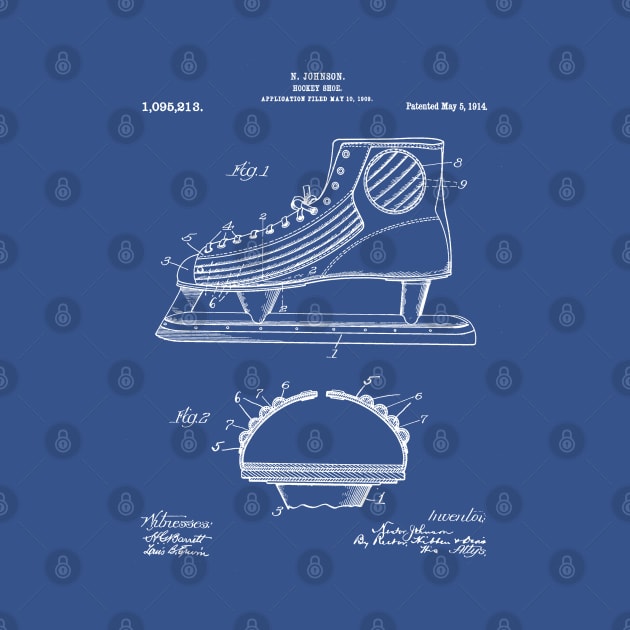 Ice Hockey Skates Patent - Ice Skates Art - Blueprint by patentpress