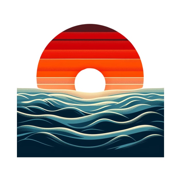 Abstract Ocean Sunset by JohnTy