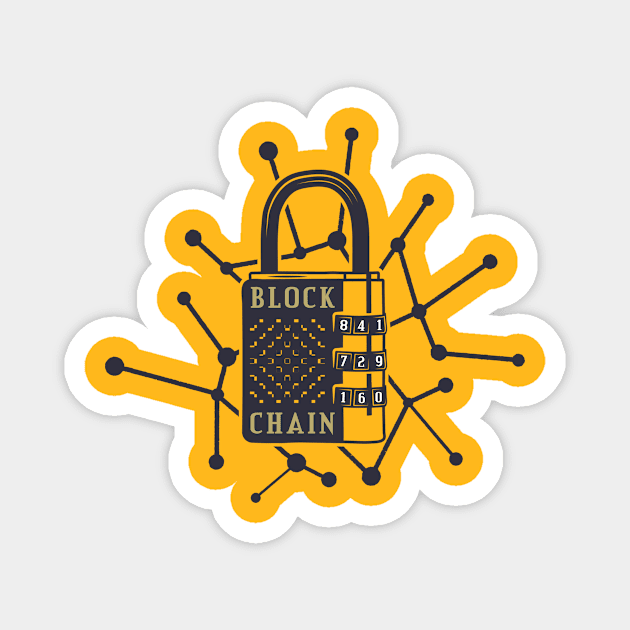 Blockchain Padlock Magnet by Crypto Tees