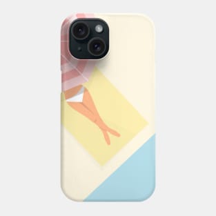 Summertime illustration of a woman on the beach Phone Case