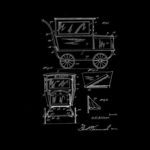 Baby Carriage Vintage Patent Drawing by TheYoungDesigns