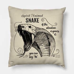 Spirit animal - Snake black Pillow