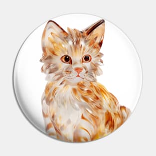 Cute Glass Cat Design Pin