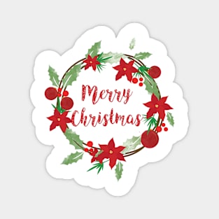 Lovely Merry Christmas Wreath Magnet