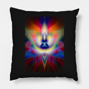 “Rainbow Phoenix” - Abstract Twirl Pillow