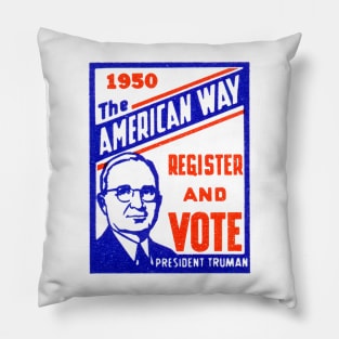 1950 Register and Vote for Truman Pillow
