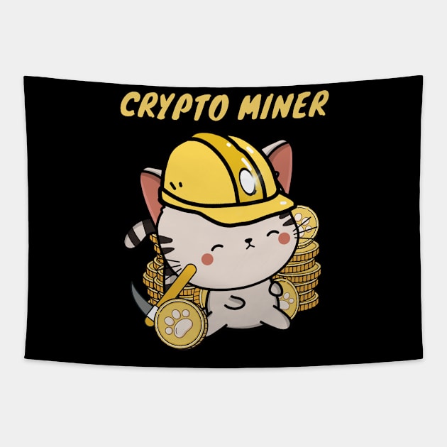 Crypto Miner Tabby Cat Tapestry by Pet Station