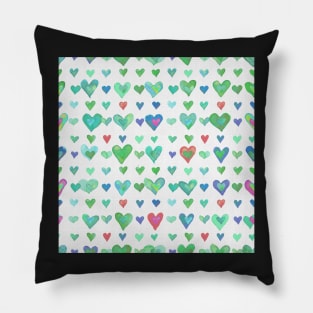 Hearts watercolor surface pattern Pillow