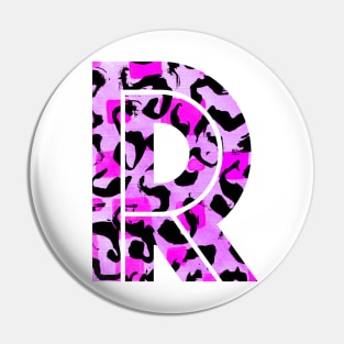 Letter R Watercolour Leopard Print Alphabet Pin