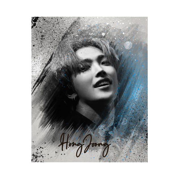 ATEEZ Illustrations - Hongjoong Fanart - Kpop print Kpop poster Kim Hongjoong Ateez merch by GalleryArtField