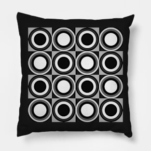 monochrome retro mid century pattern Pillow