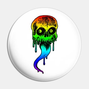 Licking Rainbow Skull Pin