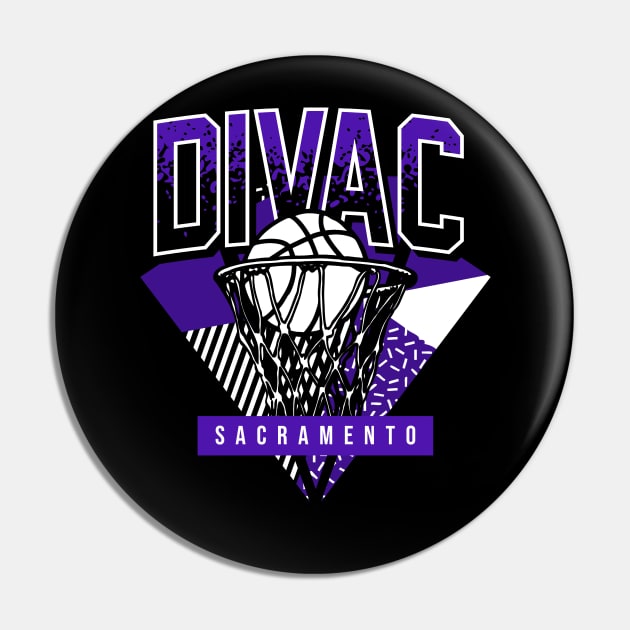 Sacramento Basketball Throwback 90s Divac Pin by funandgames