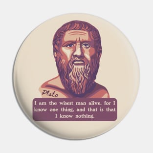 Plato Portrait and Quote Pin