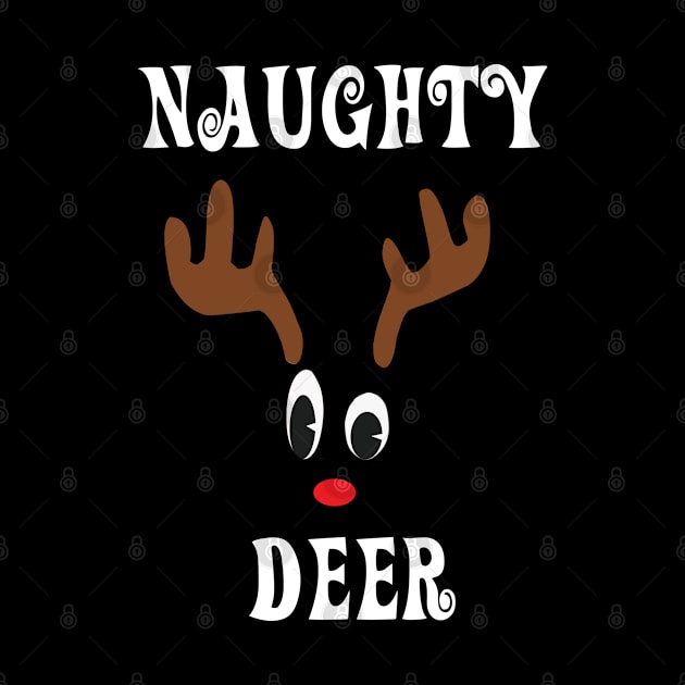 Naughty Reindeer Deer Red nosed Christmas Deer Hunting Hobbies Interests by familycuteycom