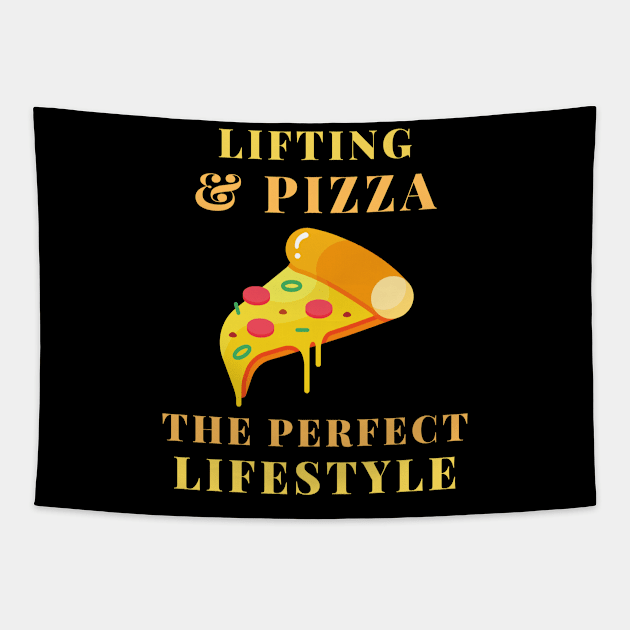 lifting and pizza Tapestry by SnowballSteps