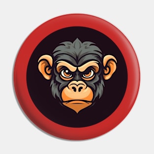 Angry Monkey: A Whimsical Cartoon Illustration Pin