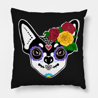 Day of Dead Sugar Skull Chihuahua Pillow