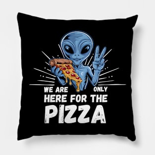 Peace, Love, and Pizza from Outer Space Pillow