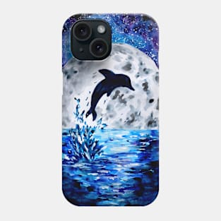 Dolphin Ocean and Moon Phone Case