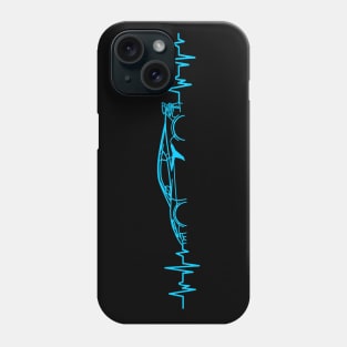 C8 Z06 Corvette Heartbeat Rapid Blue Supercar EKG Sports Car Heart Beat Line Racecar Pulse Phone Case