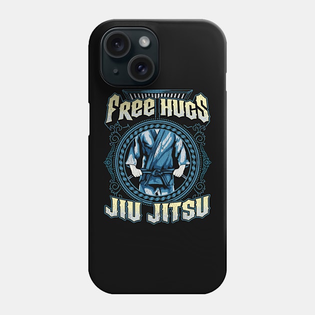 Funny Free Hugs Jiu Jitsu Pun BJJ Martial Arts Phone Case by theperfectpresents