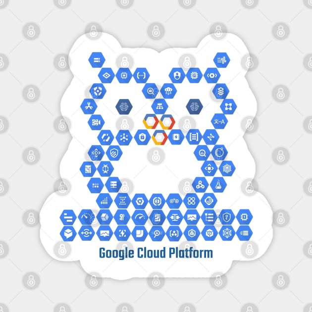 Google Cloud Elements Owl Magnet by Cyber Club Tees