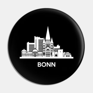 Bonn Skyline, white Pin