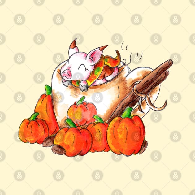 Pumpkin Spice Piggy by KristenOKeefeArt