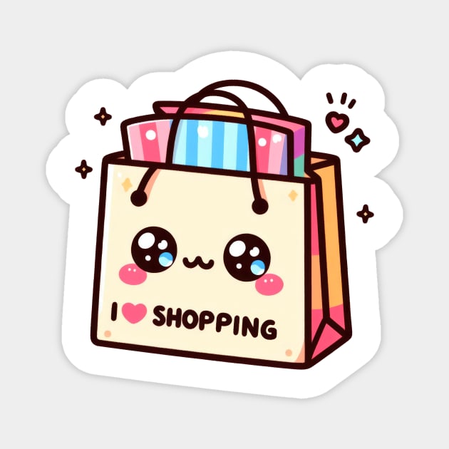 Kawaii I Love Shopping Magnet by Teresa's Store 1