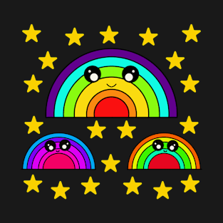 Cute Kawaii Rainbow With Stars T-Shirt