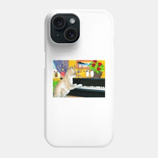 Funny Cat playing piano Cat 506 Phone Case