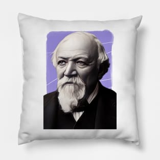 English Poet Robert Browning illustration Pillow