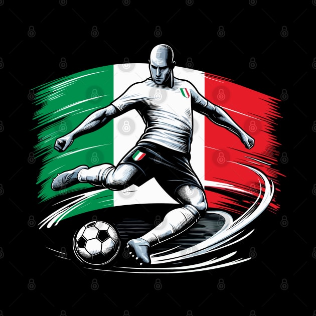 Dynamic Italy Soccer Star in Action - Vector Design by SergioArt