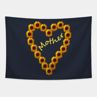 Mothers Day Sunflower Love Heart for Mother Tapestry