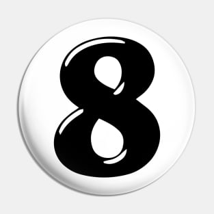 Number 8 in 3d font text style Pin