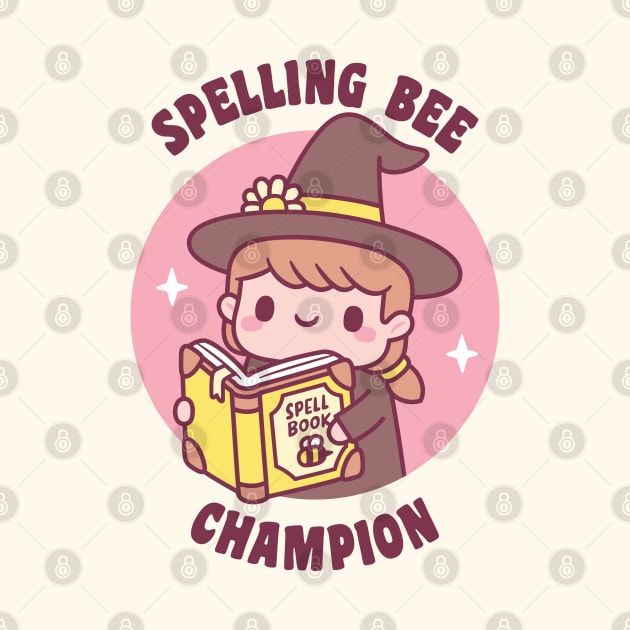 Cute Witch With Spell Book, Spelling Bee Champion Funny by rustydoodle